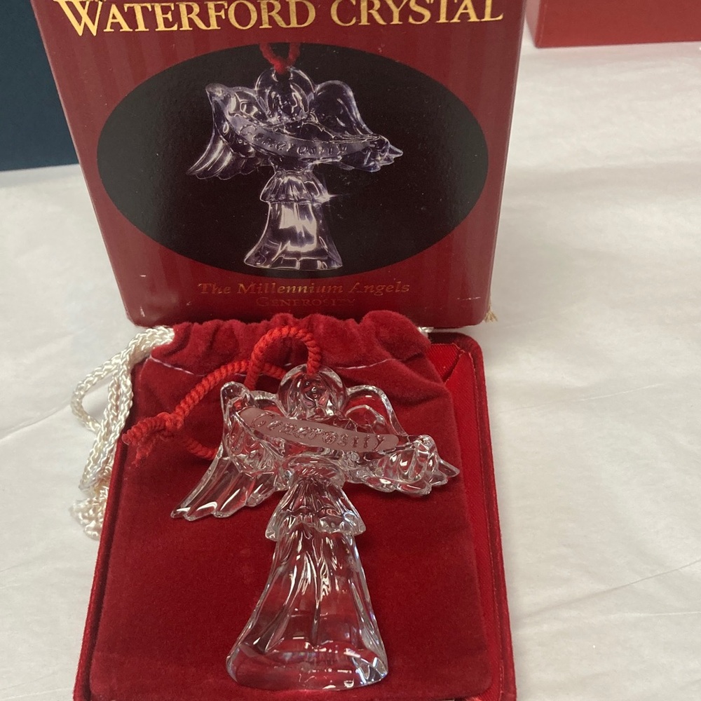 Waterford Crystal Angel with Red Accents